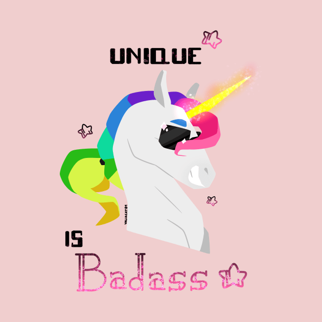 Unique is badass - Unicorn - Pink by ValiaCat01