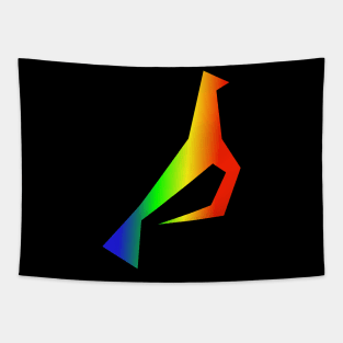 Origami Neon Rainbow Dove - Sign for peace Tapestry