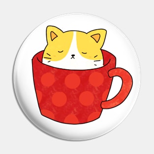 Cute Kitten in a Cup Pin