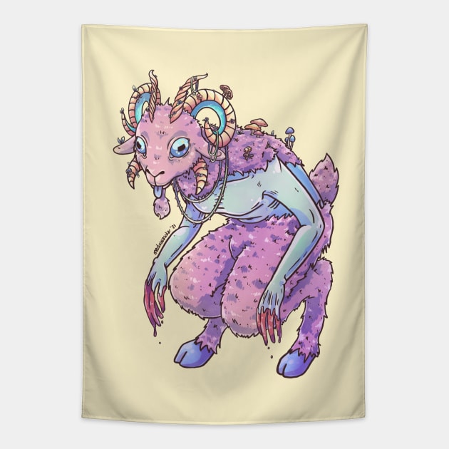 Pastel Goatman Tapestry by MedussaSolar