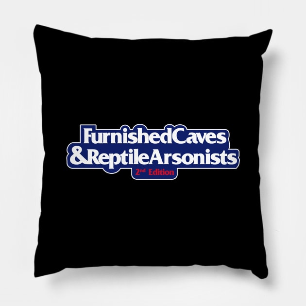 Furnished Caves & Reptile Arsonists Pillow by Azafran