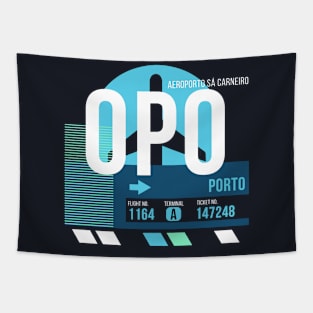 Porto (OPO) Airport Code Baggage Tag Tapestry