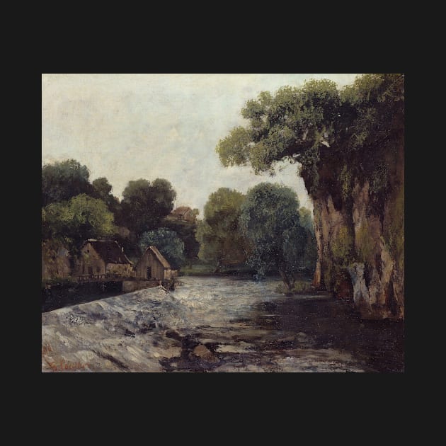 The Weir at the Mill by Gustave Courbet by Classic Art Stall