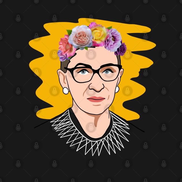 RBG - Ruth Bader Ginsburg Flower Crown Feminism by isstgeschichte