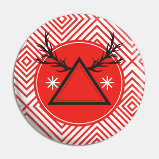 Red Triangle Deer Pin