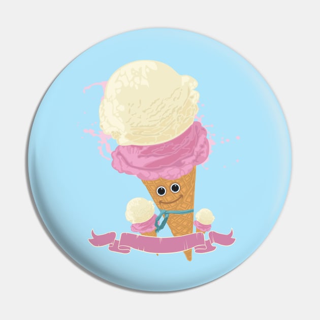 Happy Ice Cream Cone Pin by adamzworld