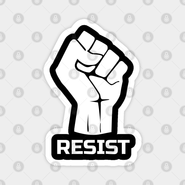 Resist with fist 1 - in white Magnet by pASob