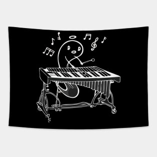 Angelic Tadpole Playing Vibraphone In Love with Music (Vibraphonist Melody) Mallet Percussion Instrument Tapestry