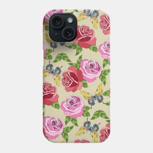 Roses And Butterflies Pattern Phone Case