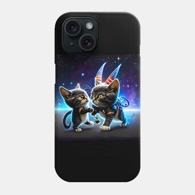 Space Cats 32 Phone Case by ABSTRACT-IVISM