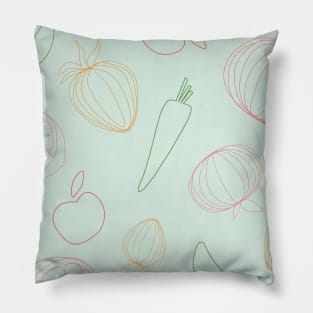 Pastel Fruits and Veges Pillow