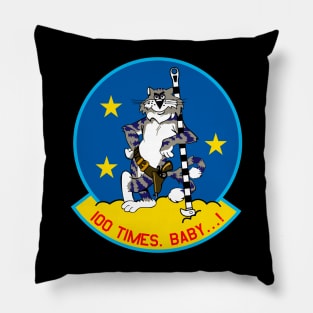 F-14 Tomcat - 100 Times. Baby...! - Clean Style Pillow