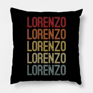 Lorenzo Name Vintage Retro Pattern Pillow