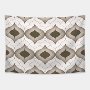 Ogee tile khaki green beige earth tones classic abstract geometrical design Tapestry