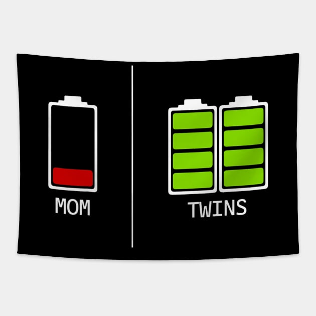 Funny Tired Mom Low Cool Mom Of Twins Gift For Women Mother Tapestry by tabbythesing960