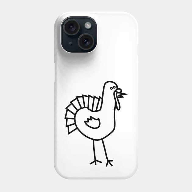 Minimal Thanksgiving Turkey Line Drawing Phone Case by ellenhenryart