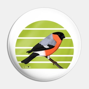 jz.birds Bullfinch Bird Watching Birding Design Pin