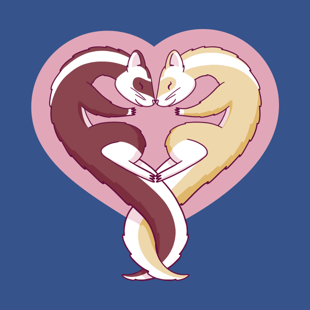 Valentine Ferrets Heart by Dmitriy