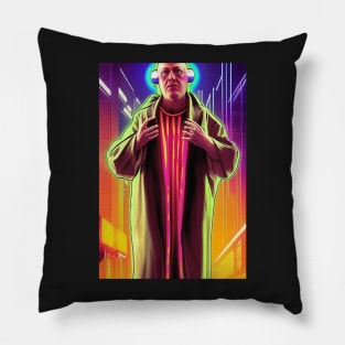 Cyberpunk Aleister Crowley The Great Beast of Thelema with earphones painted in a Surrealist and Impressionist style Pillow