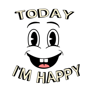 Happy Face Smile Happy Day Funny Retro Cartoon T-Shirt