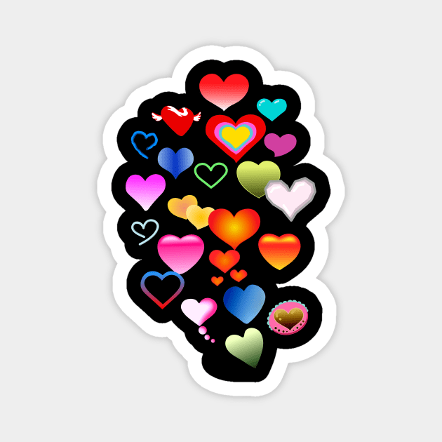 Iridescent One Hundred Hearts Logo Design T-shirt Magnet by Al-loony