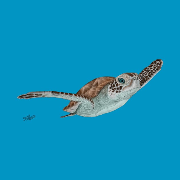 Green Sea Turtle 2 by Cozmic Cat