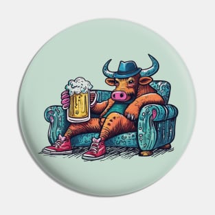 bull on his couch Pin