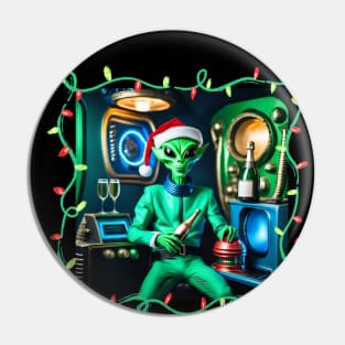 Alien Santa claus Pin