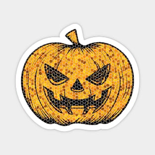 Orange Mosaic Carved Pumpkin Graphic Magnet