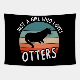 Otter Love lover girls women fan dwarf otters Tapestry