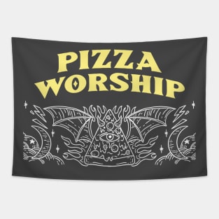 Pizza Worship Pizza Lover Tapestry