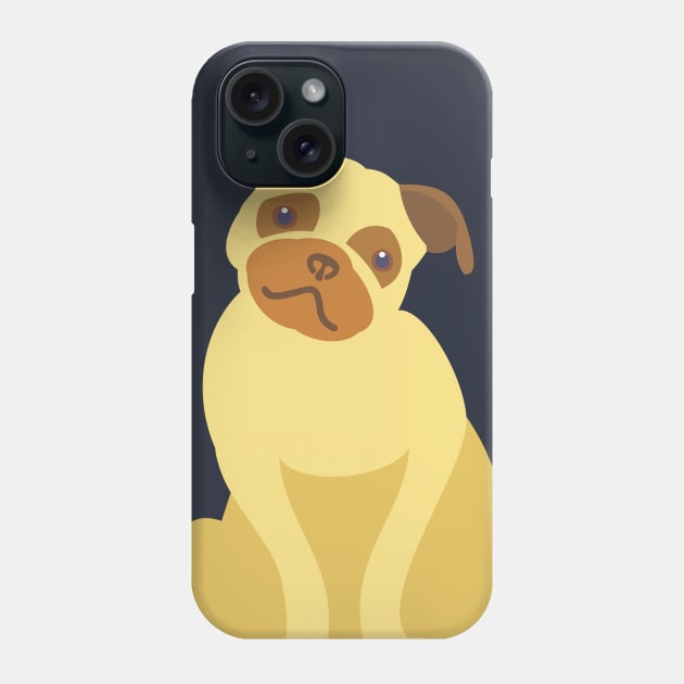 Happy Cute Pug Dog Phone Case by evisionarts