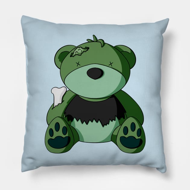 Goth Zombie Teddy Bear Pillow by Alisha Ober Designs