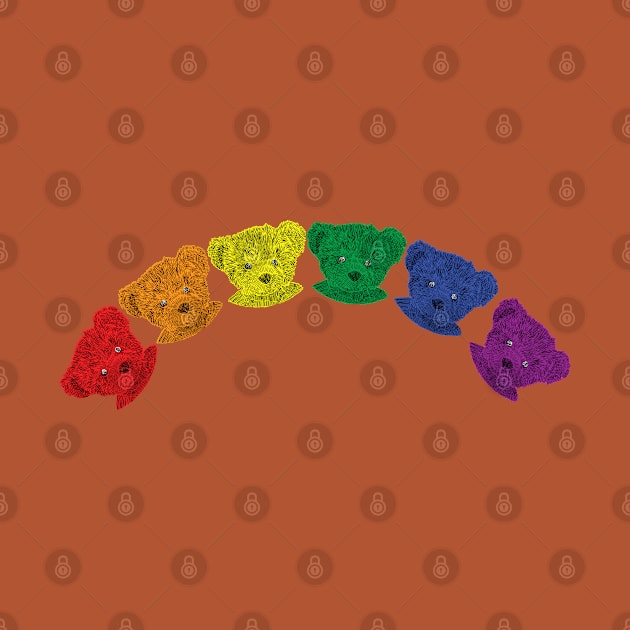 Pride Teddy Bear Rainbow by ellenhenryart