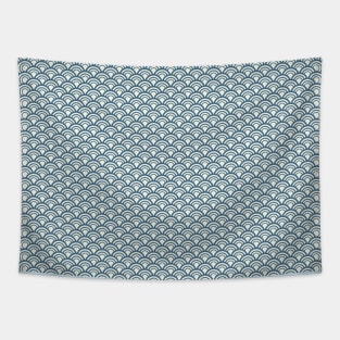 Japanese Waves Vintage Pattern Tapestry