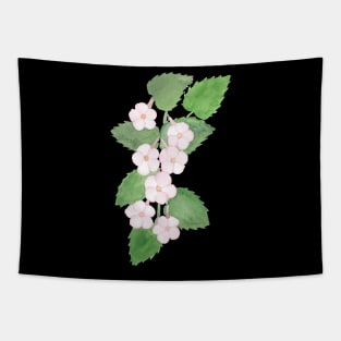 Achimenes flowers, floral watercolor painting Tapestry