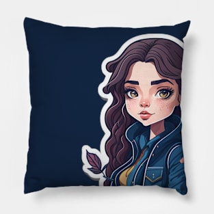 cute adorable pretty lovely girl Pillow