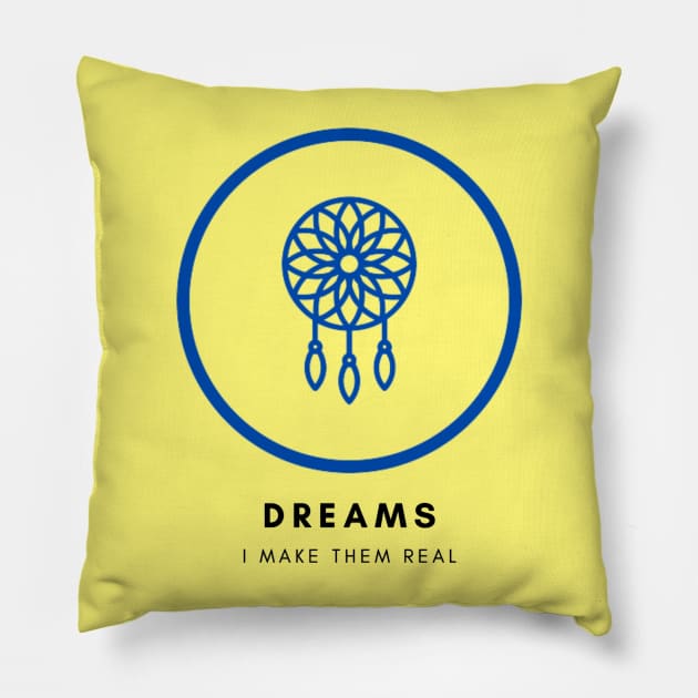 Dreamcatcher Navy Pillow by VeganRiseUp