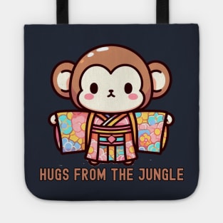 Japanese monkey Free hugs Tote