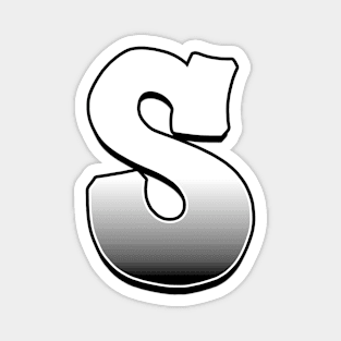 Letter S - White / Grey fade Magnet