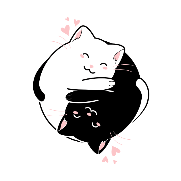 Kawaii Yin & Yang Cats by NeonSunset