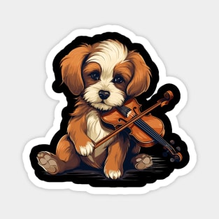 Dog playing violin Magnet