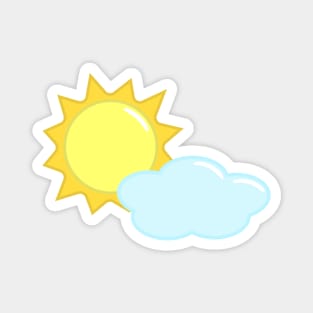 Cute Sun and Cloud Weather Icon Magnet