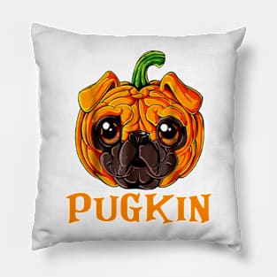 Pugkin Funny Pug And Pumpkin Pillow