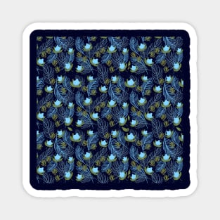 Blue flowers pattern Magnet