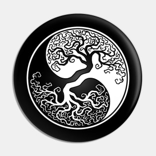 White and Black Tree of Life Yin Yang Pin