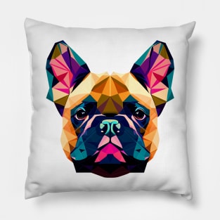 French Bulldog Geometric Portrait - Lively Pillow