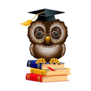 Graduation Book Owl College High School Library T-Shirt