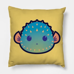 Poker Face Puffer Fish Pillow