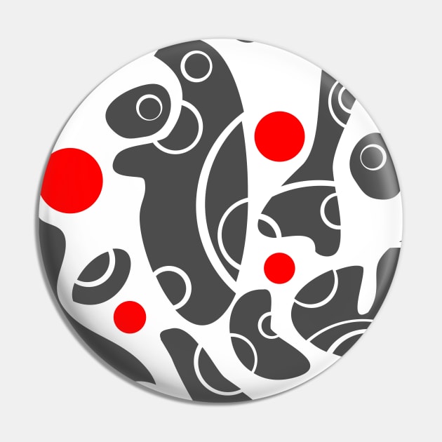 Whale Sonics Grey and Red on White Pin by ArtticArlo
